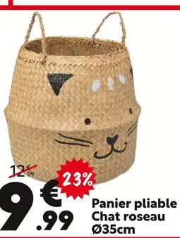 Maxi Bazar Panier pliable Chat roseau offre
