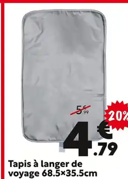 Maxi Bazar Tapis à langer de voyage offre