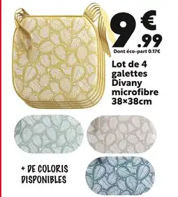 Maxi Bazar Lot de 4 galettes Divany microfibre offre