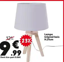 Maxi Bazar Lampe trépied bois offre