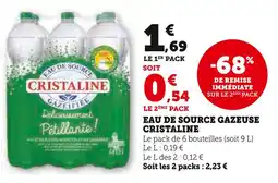 U Express Cristaline Eau de source gazeuse offre