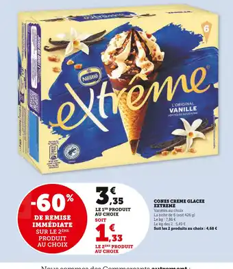 U Express NESTLÉ Cônes crème glacée extrême offre
