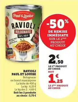 Super U Paul & louise - ravioli offre