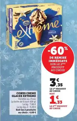 Super U Nestlé - cones creme glacee extreme offre
