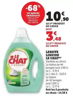 Super U Le chat - lessive liquide offre