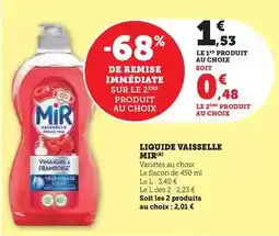 Super U Mir - liquide vaisselle offre