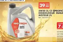 Autodistribution Iso tech - 5w30 5l c2 s p, homologué offre