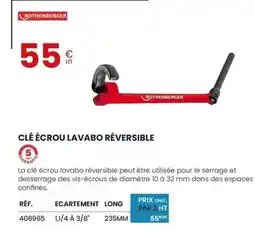 Au Forum du Bâtiment Rothenberger - clé écrou lavabo réversible offre