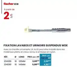 Au Forum du Bâtiment Fischer - fixation lavabos et urinoirs suspendus wde offre