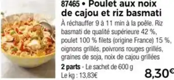 Thiriet 87465 Poulet aux noix de cajou et riz basmati offre