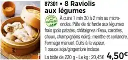 Thiriet 87301 8 Raviolis aux légumes offre