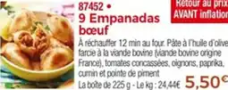 Thiriet 87452 9 Empanadas bœuf offre
