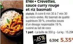 Thiriet 87464 Crevettes, sauce curry rouge et riz basmati offre