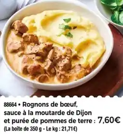 Thiriet 88664 Rognons de bœuf, sauce à la moutarde de Dijon offre