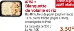 Thiriet 87752 Blanquette de volaille et riz offre