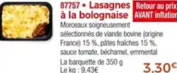 Thiriet 87757 Lasagnes à la bolognaise offre