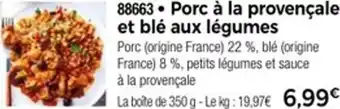 Thiriet 88663 Porc à la provençale et blé aux légumes offre