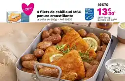 Picard Picard - 4 filets de cabillaud msc panure croustillante offre