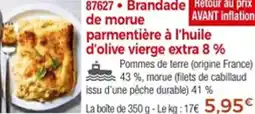 Thiriet 87627 Brandade de morue parmentière à l'huile d'olive vierge extra 8% offre