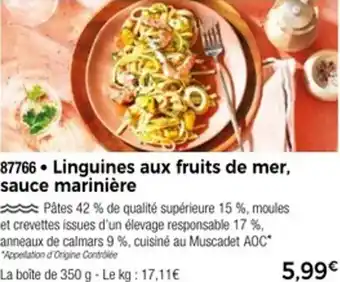 Thiriet 87766 Linguines aux fruits de mer, sauce marinière offre