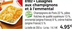 Thiriet 87852 Lasagnes aux champignons et à l'emmental offre
