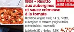 Thiriet 88657 Risotto aux aubergines et sauce crémeuse à la tomate offre