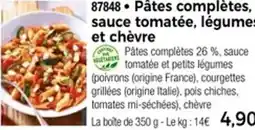 Thiriet 87848 Pâtes complètes, sauce tomatée, légumes et chèvre offre