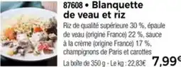 Thiriet 87608 Blanquette de veau et riz offre