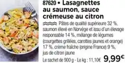 Thiriet 87620 Lasagnettes au saumon, sauce crémeuse au citron offre