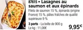 Thiriet 87615 Lasagnes au saumon et aux épinards offre