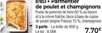 Thiriet 87853 Parmentier de poulet et champignons offre
