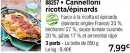 Thiriet 88257 Cannelloni ricotta/épinards offre
