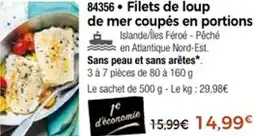 Thiriet 84356 Filets de loup de mer coupés en portions offre