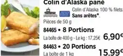 Thiriet Colin d'Alaska pané 84465 8 Portions offre