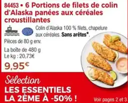 Thiriet 84453 6 Portions de filets de colin d'Alaska panées aux céréales croustillantes offre