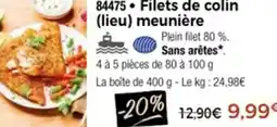 Thiriet 84475 Filets de colin lieu meunière offre
