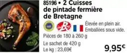 Thiriet 85196 2 Cuisses de pintade fermière de Bretagne offre