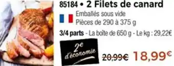 Thiriet 85184 2 Filets de canard offre