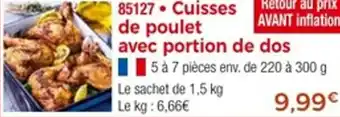 Thiriet 85127 Cuisses de poulet avec portion de dos offre