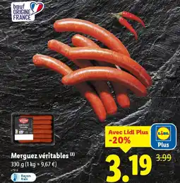 Lidl Merguez véritables offre