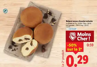 Lidl Beignet saveur chocolat noisette offre