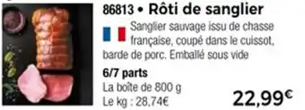 Thiriet Rôti de sanglier offre