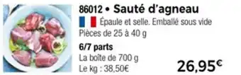 Thiriet Sauté d'agneau offre
