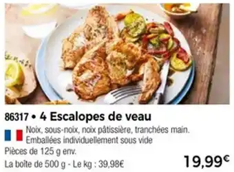 Thiriet 4 escalopes de veau offre