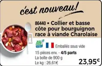 Thiriet Collier et basse côte pour bourguignon race à viande charolaise offre