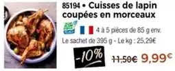 Thiriet Cuisses de lapin coupées en morceaux offre