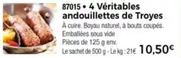 Thiriet 4 véritables andouillettes de troyes offre