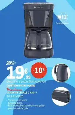 E.Leclerc MOULINEX Cafetière filtre plaino offre