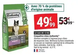 Gamm vert Authentiq - croquettes chien offre