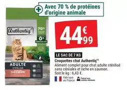 Gamm vert Authentiq - croquettes chat offre